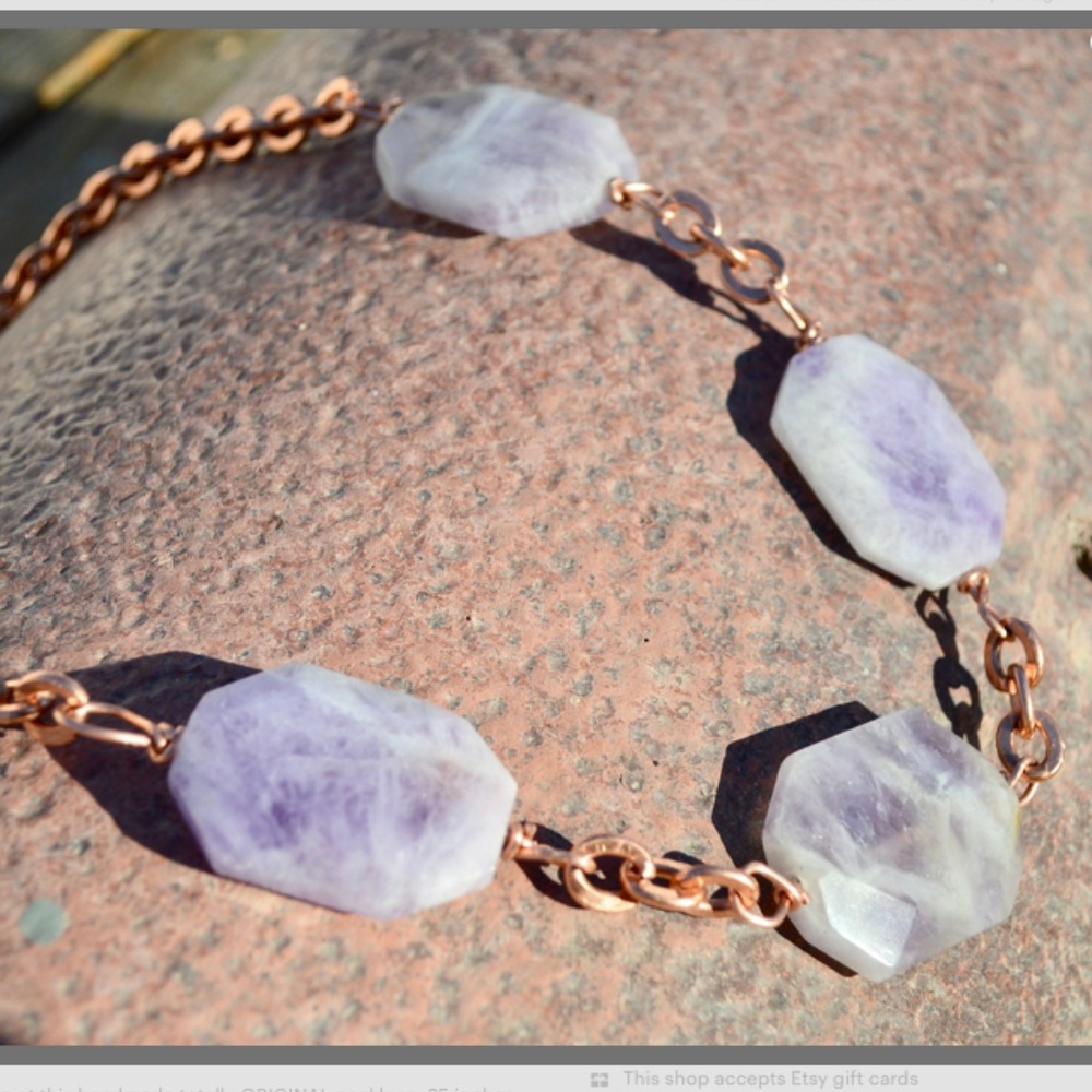 Lavender Jadeite Copper Heavy Chain Jade HOST PICK - Picture 4 of 4